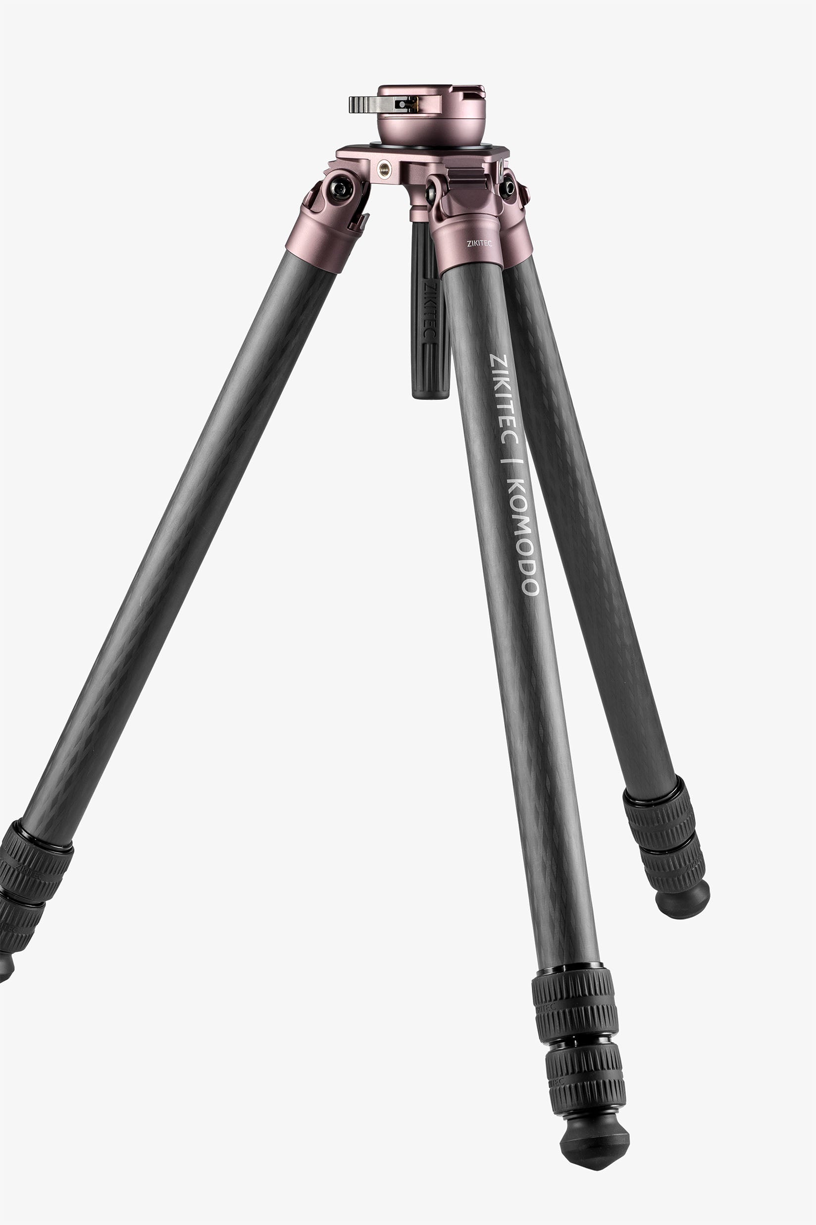 Komodo carbon fiber tactical tripod with ARCA-TINNY head partially extended